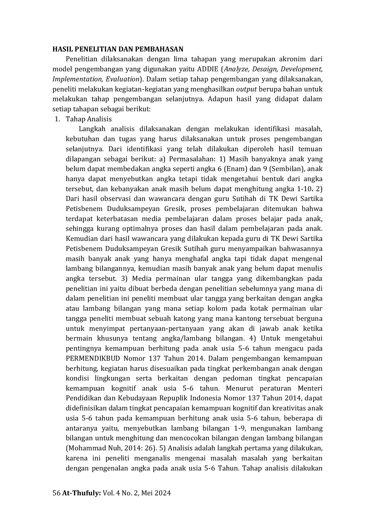 JURIS Pengembangan Permainan Ular Tangga Aktif Untuk Meningkatkan Kemampuan Kognitif Dan Kreativitas Anak Usia Dini