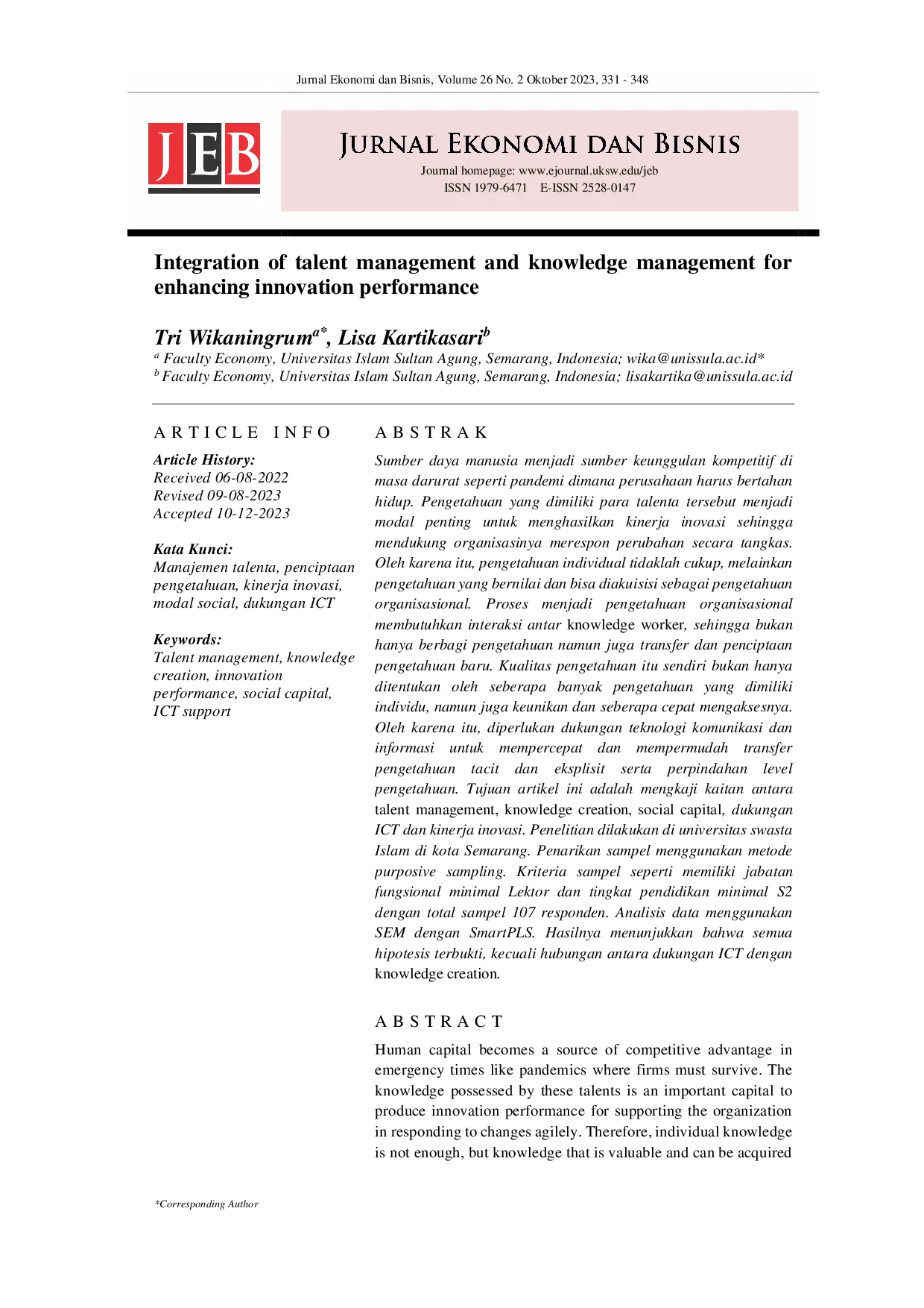 juris Integration of talent management and knowledge management for enhancing innovation performance