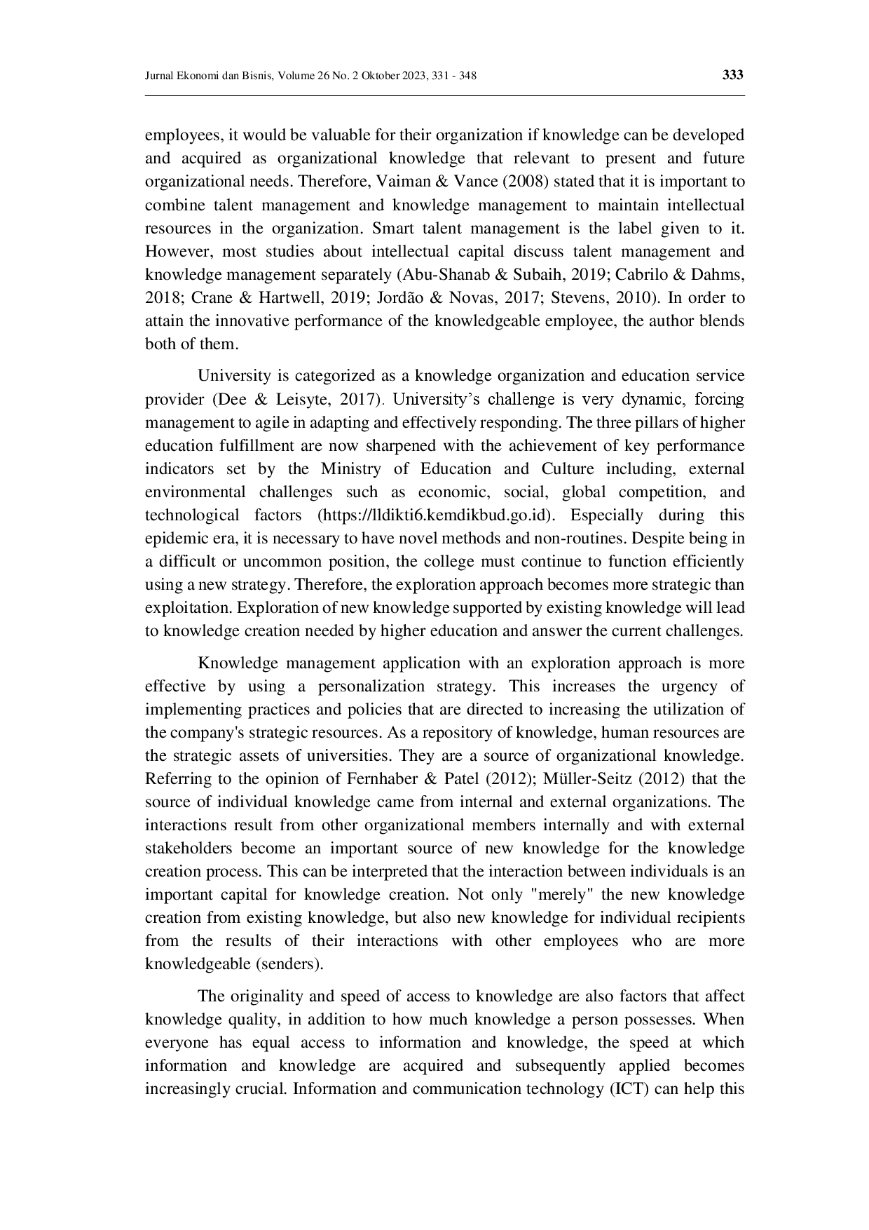 juris Integration of talent management and knowledge management for enhancing innovation performance