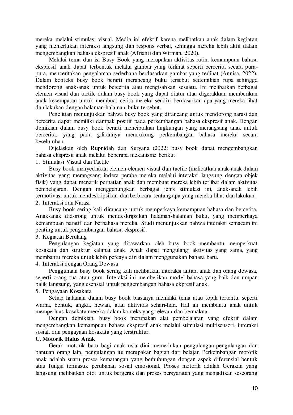 juris Pengaruh Media Buku Busy Book Terhadap Kemampuan Bahasa Ekspresif Dan Motorik Halus Anak Usia 4 5 Tahun