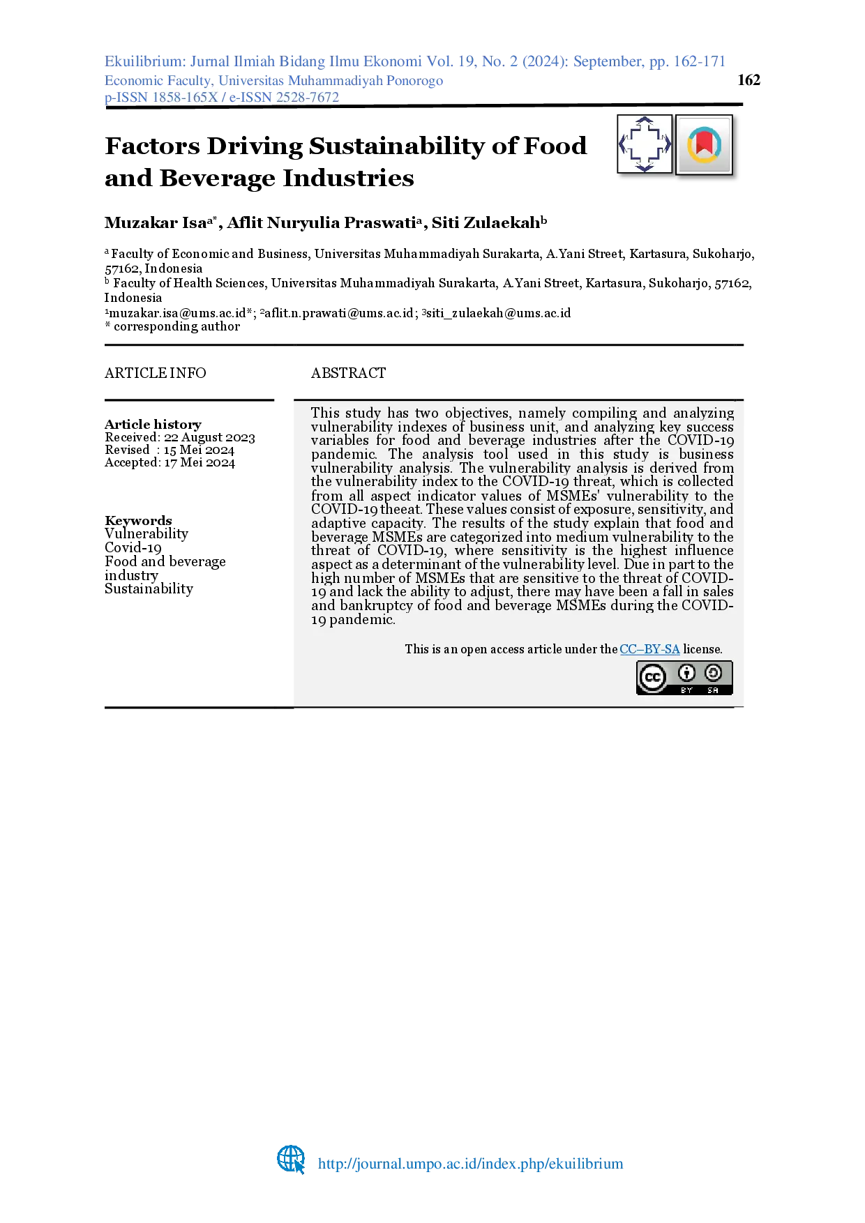 juris Factors Driving Sustainability of Food and Beverage Industries