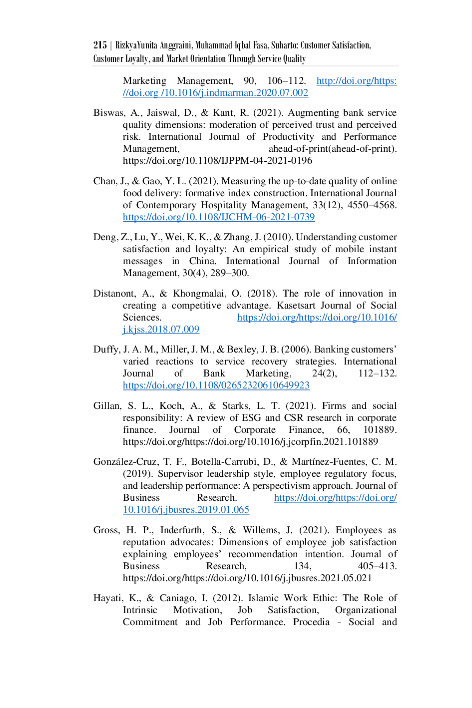 JURIS Customer Satisfaction Customer Loyalty and Market Orientation Through Service Quality a case study of Islamic Banking in Indonesia
