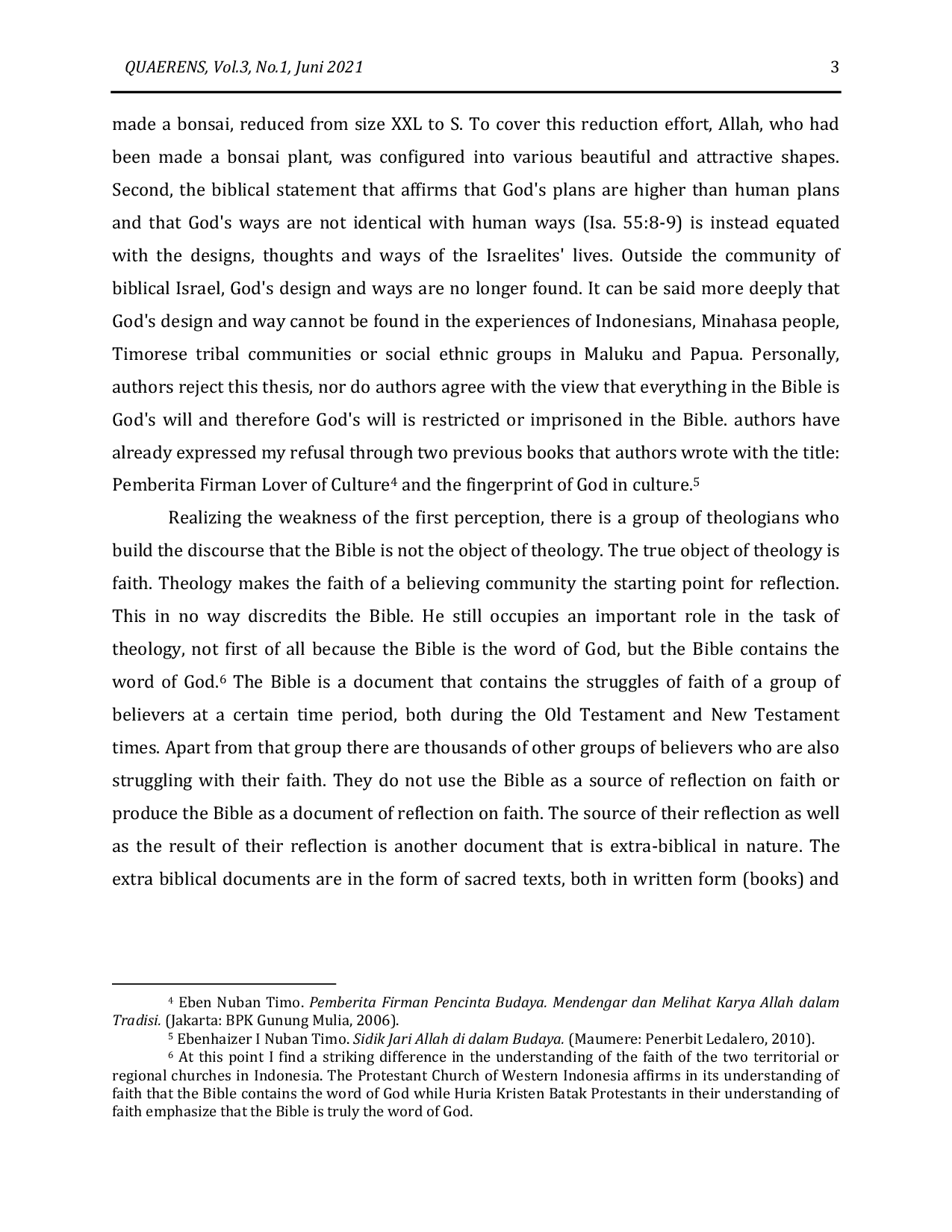 JURIS The Bible in Contextual Theological Work in Indonesia