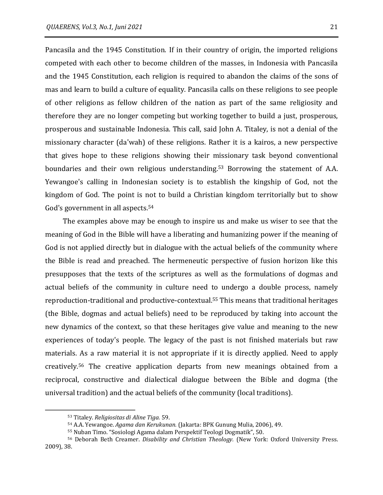 JURIS The Bible in Contextual Theological Work in Indonesia