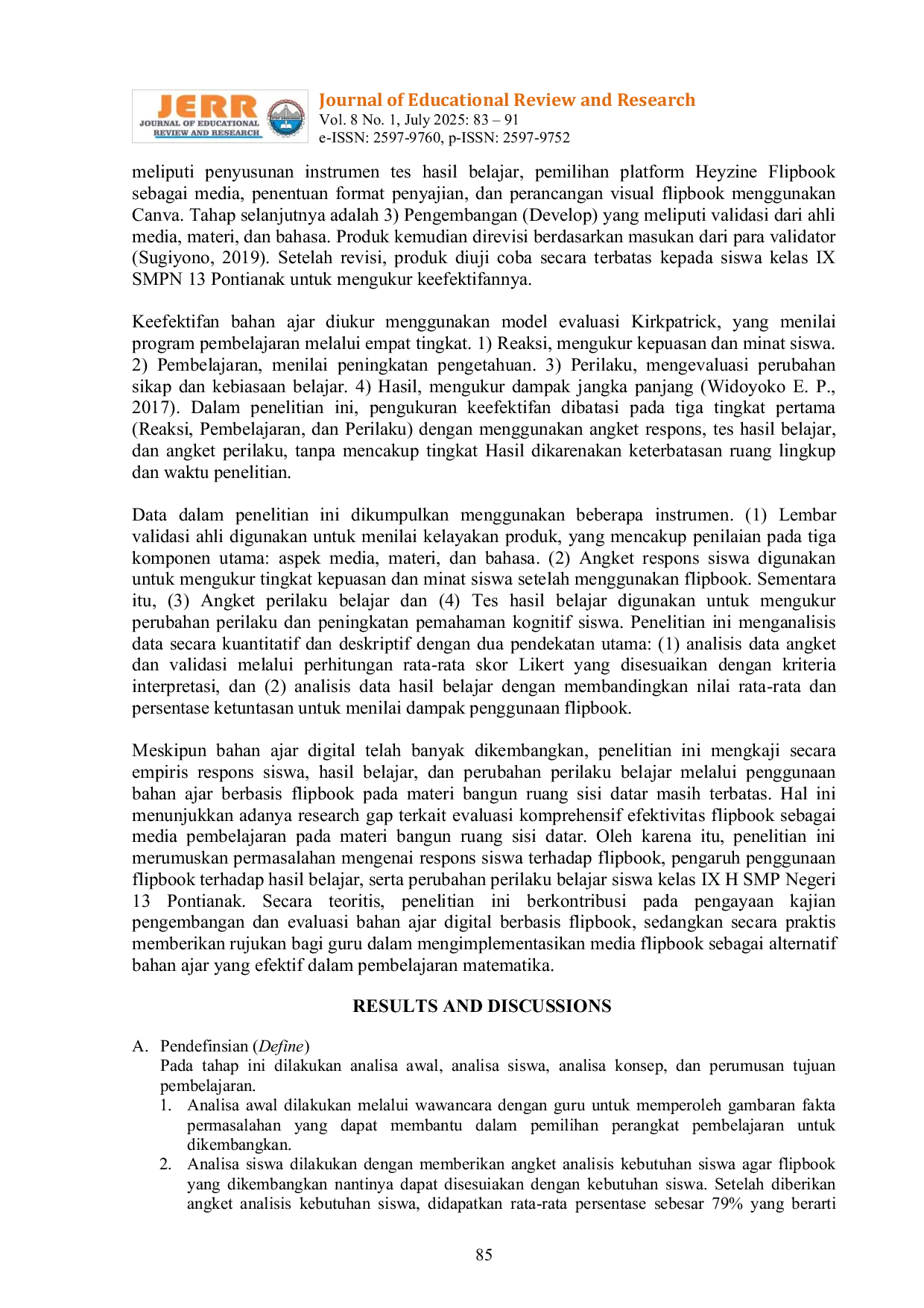 JURIS Pengembangan Bahan Ajar Berbasis Flipbook Sebagai Media Pembelajaran Yang Efektif