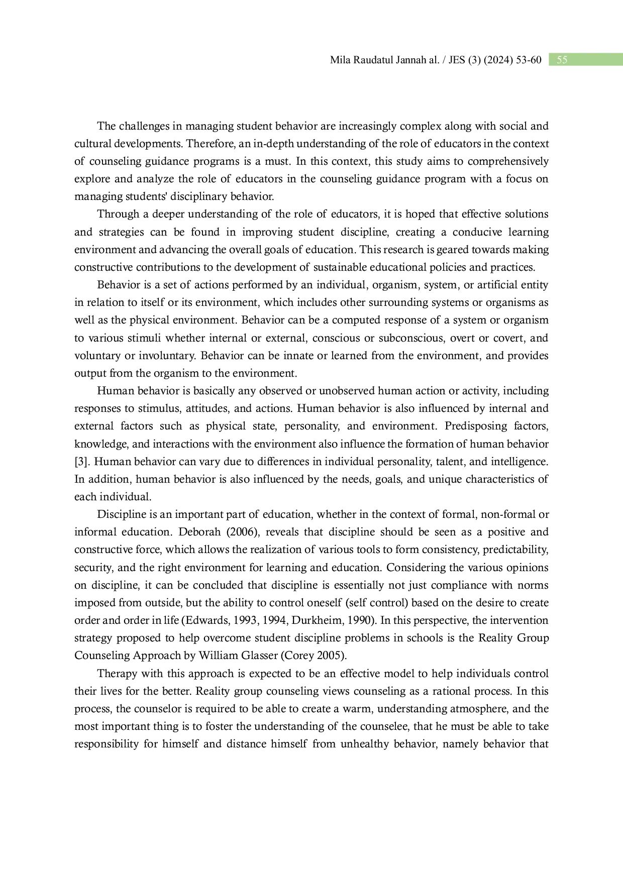 JURIS The Role of Educators in Counceling Guidance Program with Student Disciplinary Behavior
