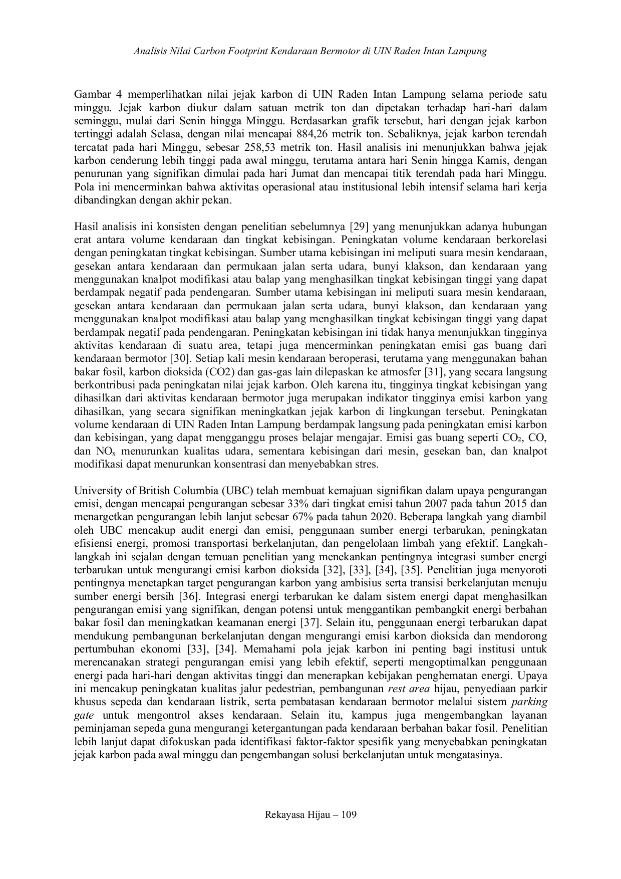 JURIS Analisis Nilai Carbon Footprint Kendaraan Bermotor di UIN Raden Intan Lampung