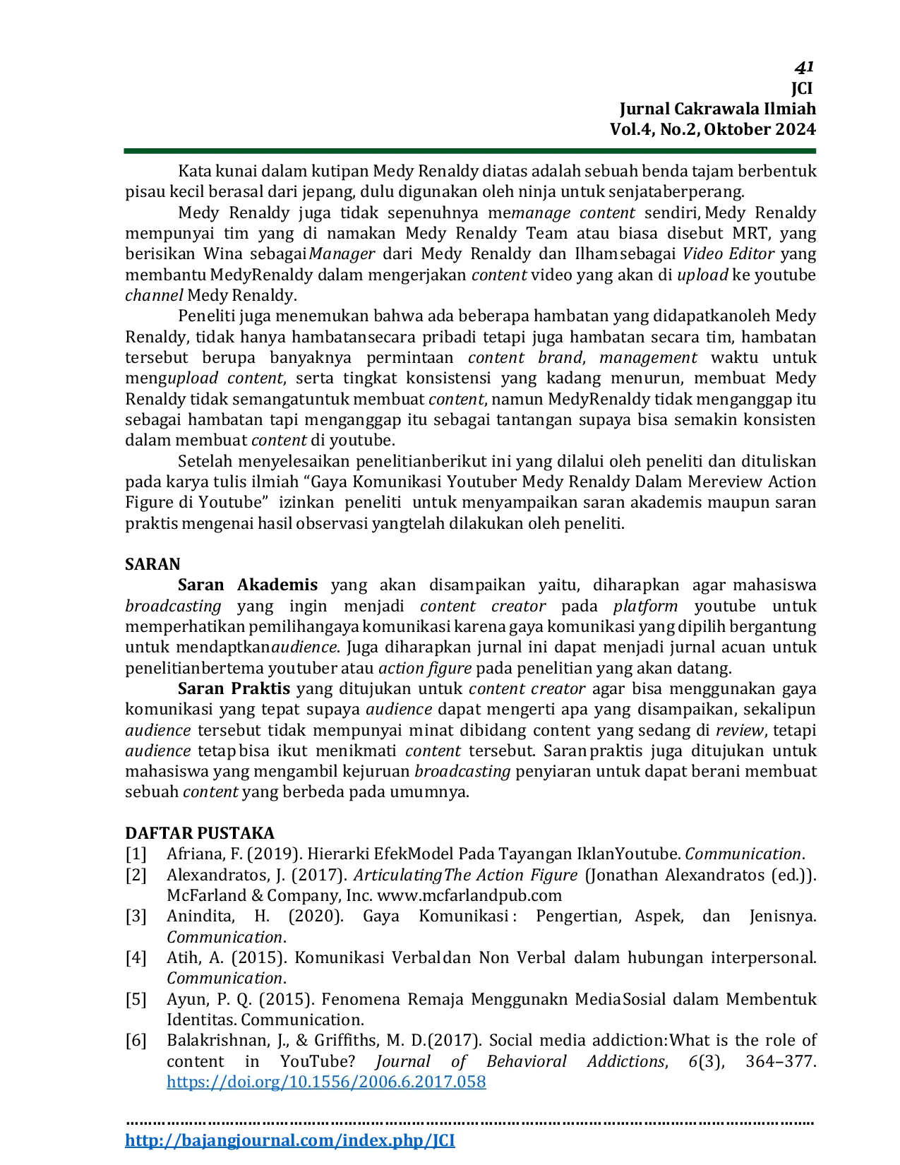 JURIS Gaya Komunikasi Youtuber Medy Renaldy dalam Mereview Action Figure di Youtube