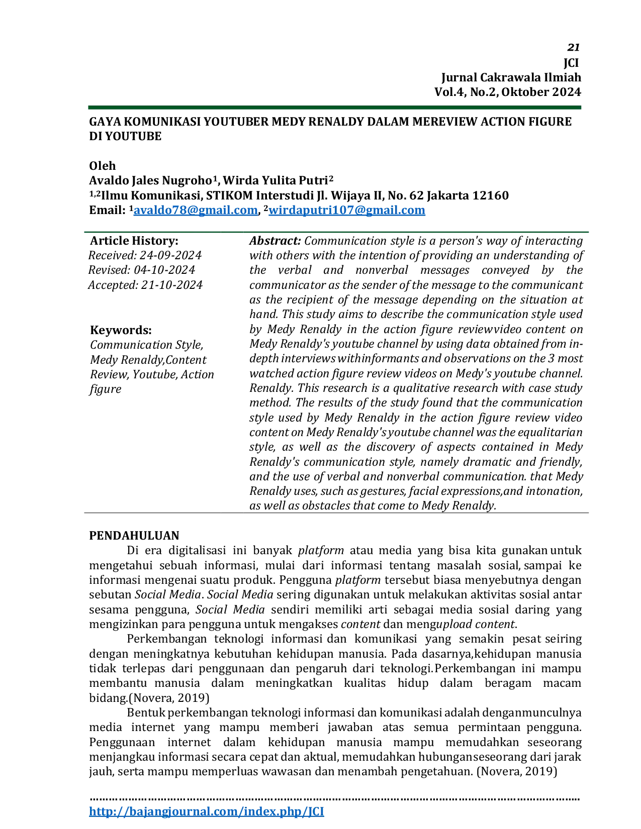 JURIS Gaya Komunikasi Youtuber Medy Renaldy dalam Mereview Action Figure di Youtube