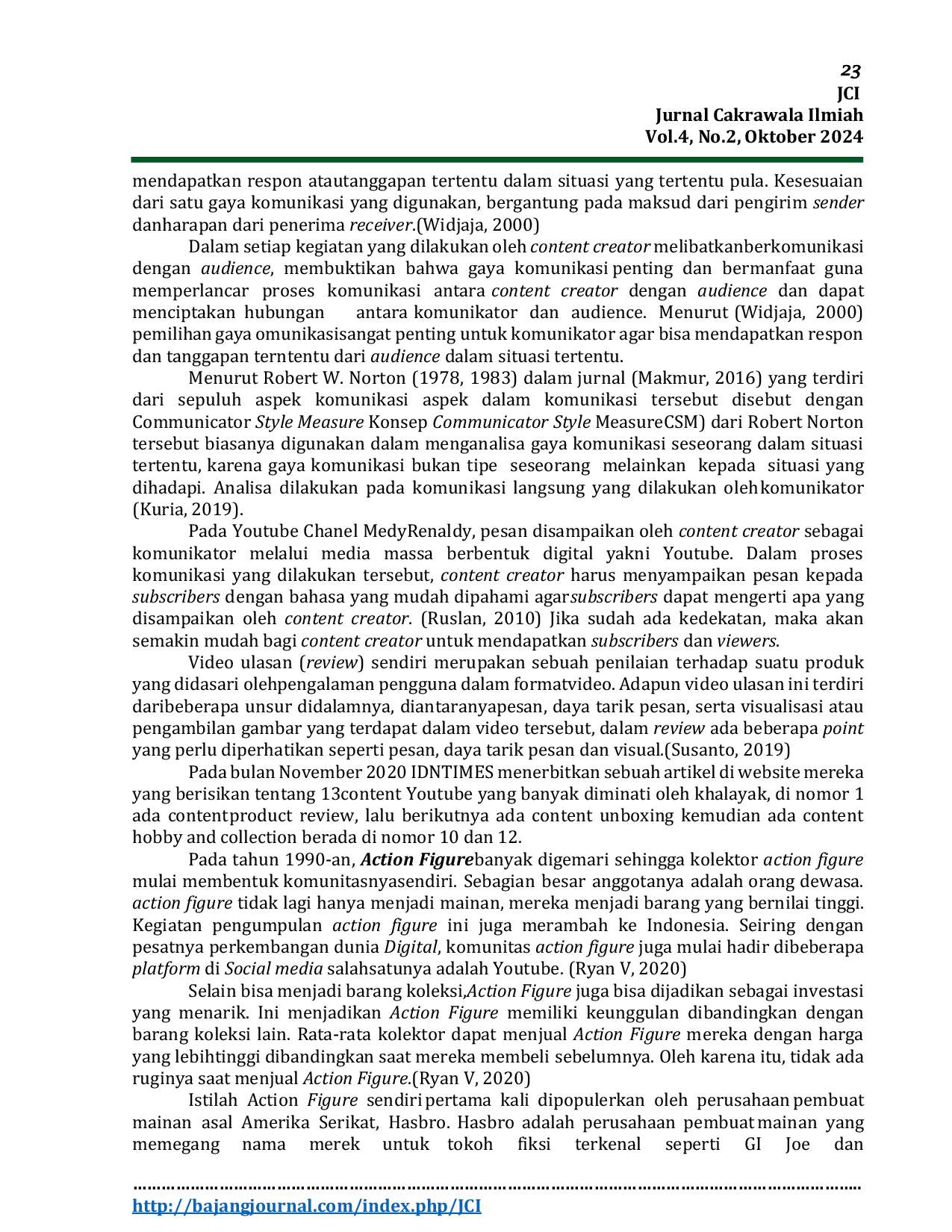 JURIS Gaya Komunikasi Youtuber Medy Renaldy dalam Mereview Action Figure di Youtube