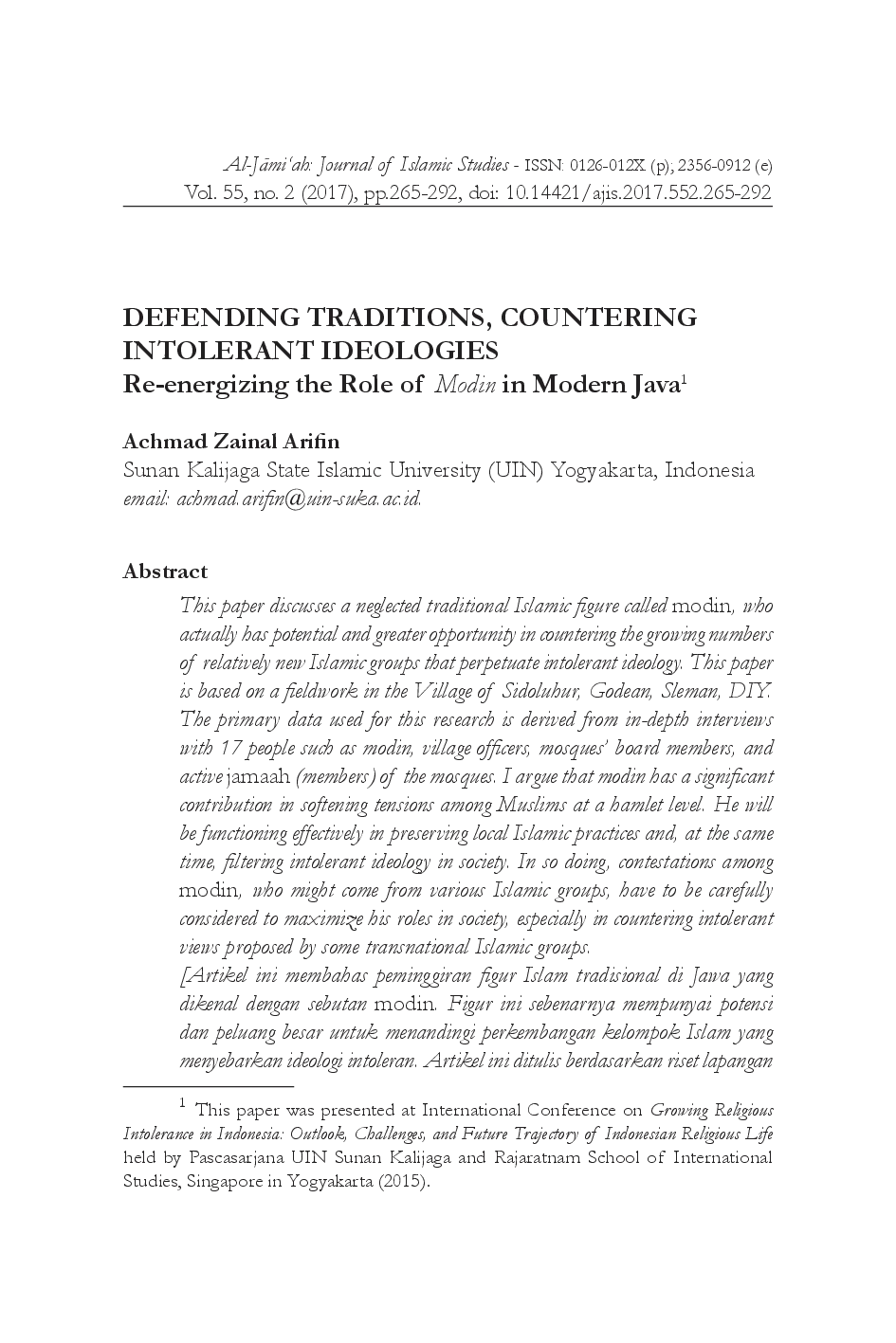 juris Defending Traditions Countering Intolerant Ideologies Re energizing the Role of Modin in Modern Java