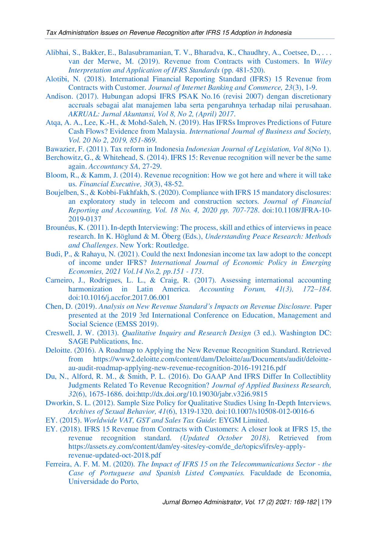 JURIS Tax Administration Issues on Revenue Recognition after IFRS 15 Adoption in Indonesia