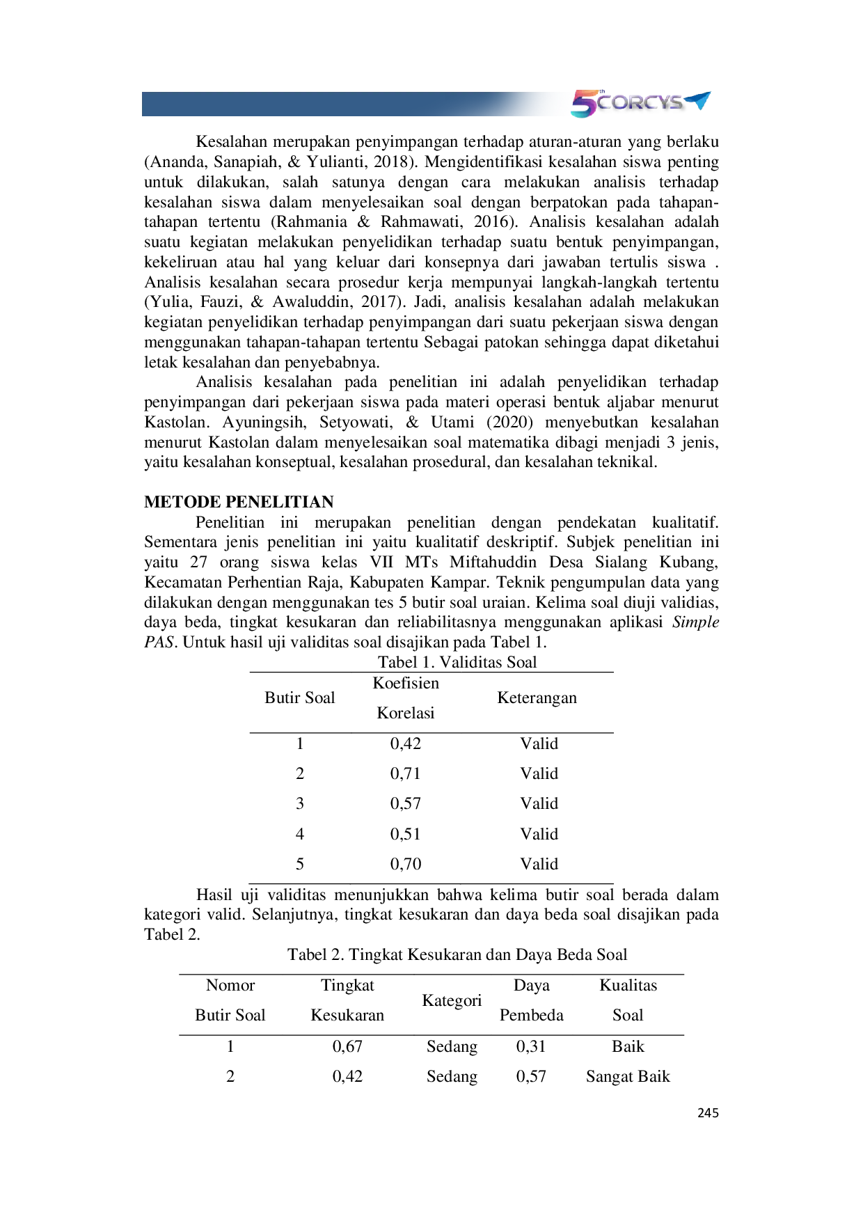 JURIS Analisis Kesalahan Siswa Dalam Menyelesaikan Soal Operasi Hitung Pecahan Aljabar Menurut Teori Kastolan