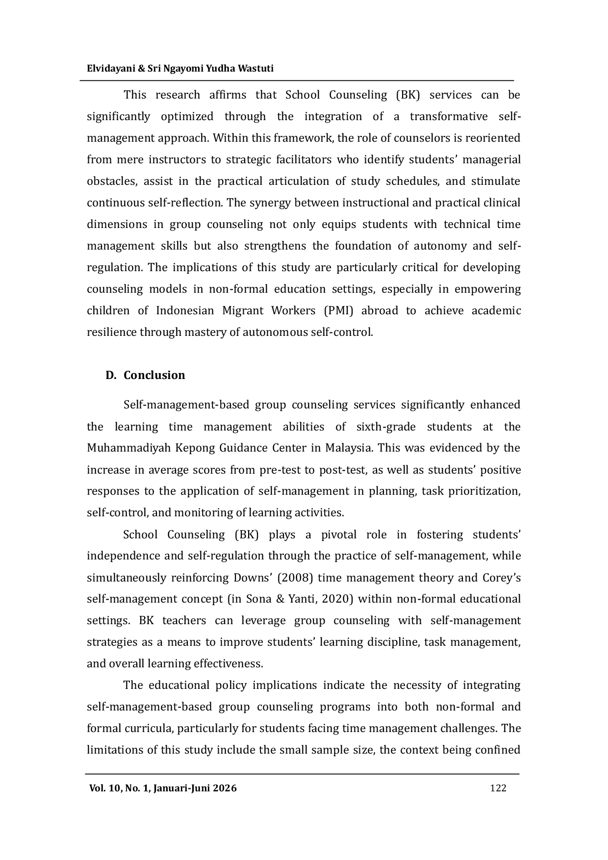 JURIS The Effectiveness of Group Counseling Services Using Self Management Techniques on Students Learning Time Management