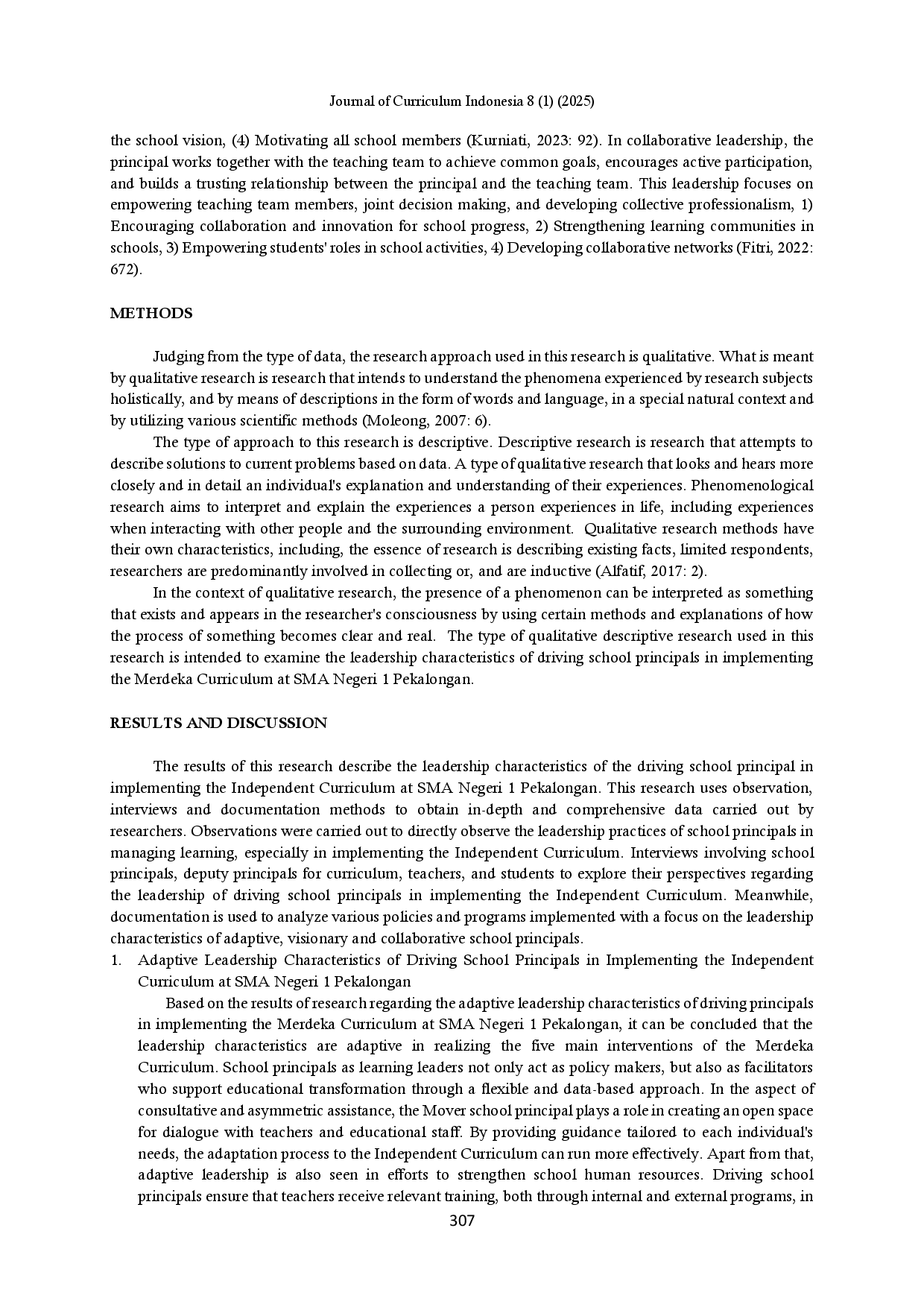 juris Leadership Characteristics of Driving School Principals in Implementing the Independent Curriculum at SMA Negeri 1 Pekalongan
