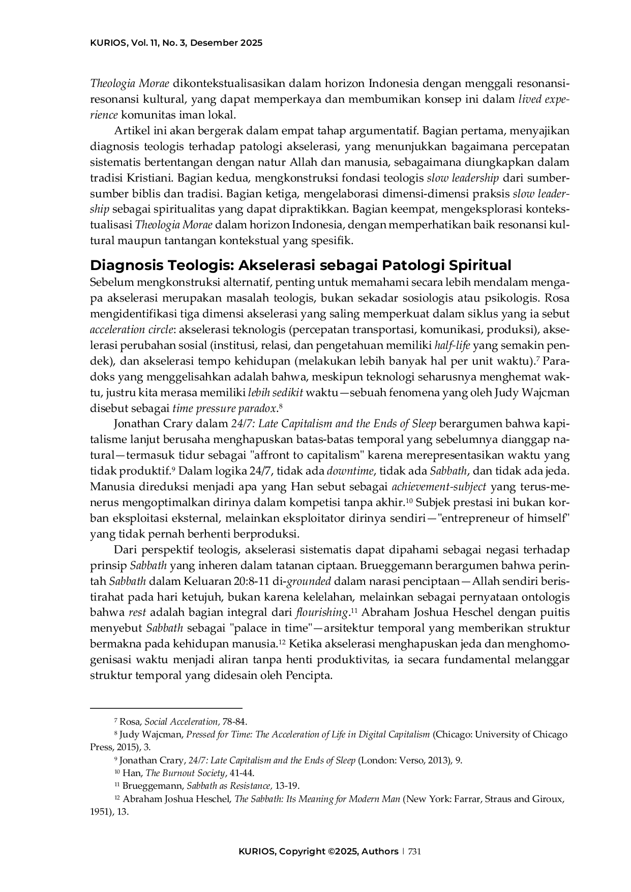 JURIS Theologia morae Slow leadership sebagai spiritualitas kepemimpinan Kristiani transformatif di era akselerasi disruptif