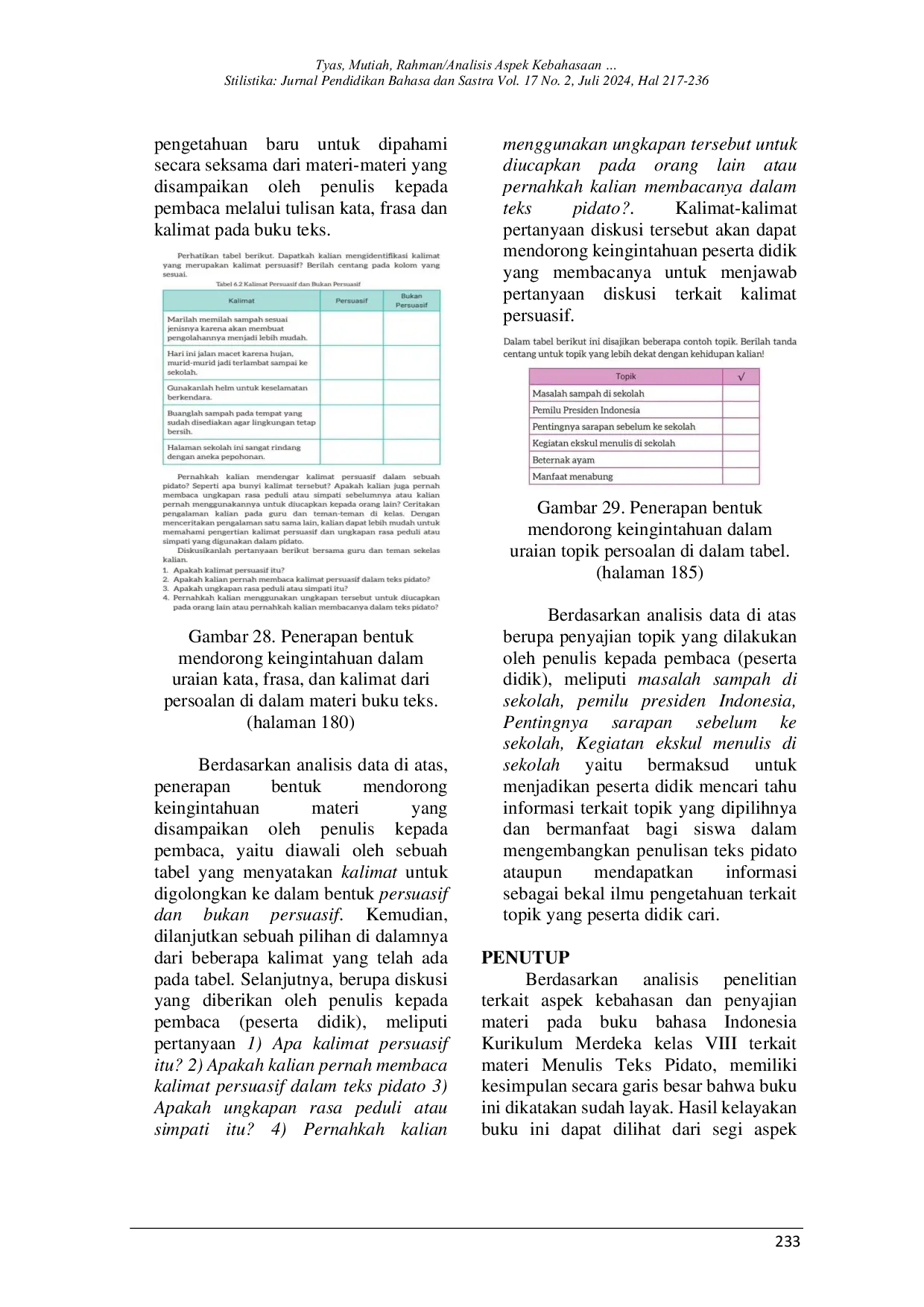 JURIS Analisis Aspek Kebahasaan dan Penyajian Materi pada Elemen Menulis Teks Pidato dalam Buku Teks Bahasa Indonesia Kelas VIII Kurikulum Merdeka