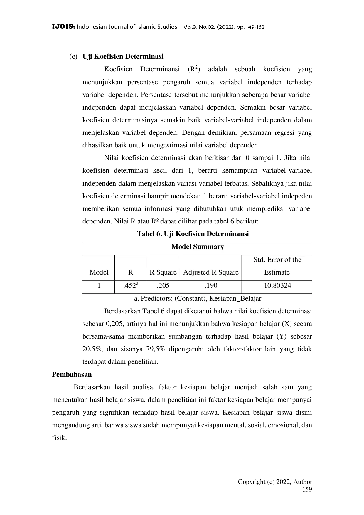 juris Hubungan Kesiapan Belajar dengan Hasil Belajar Matematika Kelas IV SDN 013 Sukamaju Kecamatan Singingi Hilir