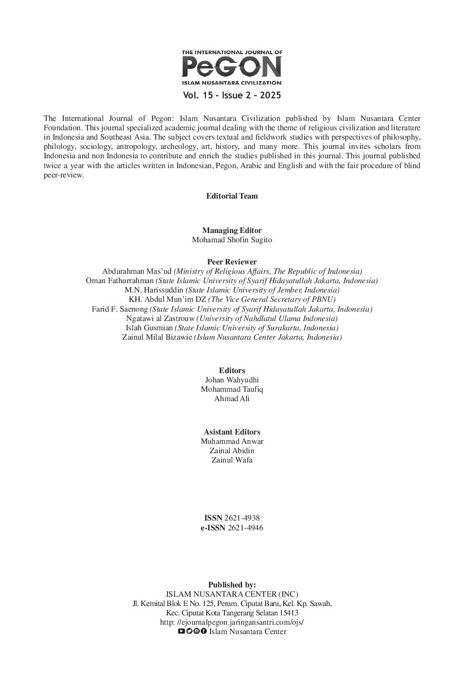 JURIS Pemikiran Dan Kontribusi AGH Muhammad Nur Dalam Kajian Hadis Di Sulawesi Selatan