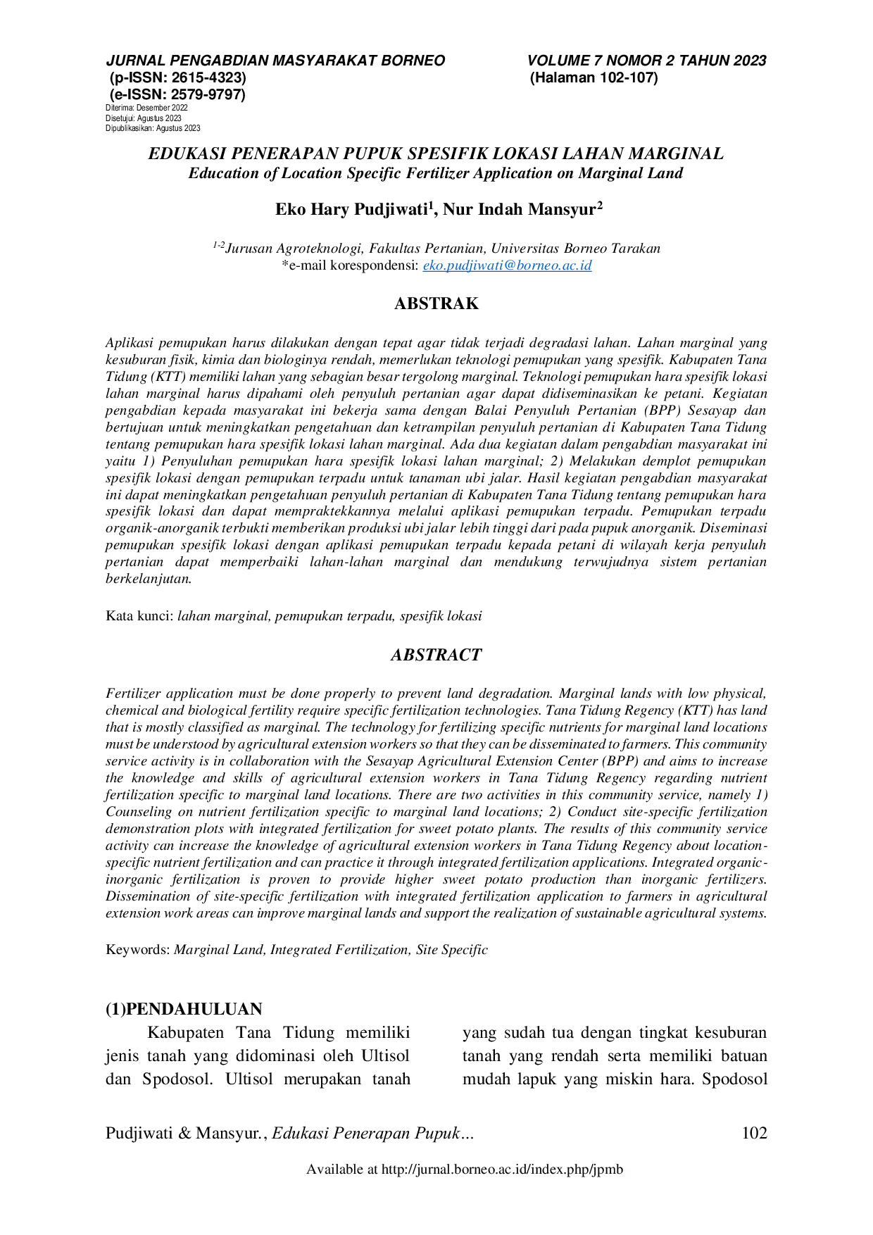 JURIS Education of Location Specific Fertilizer Application on Marginal Land