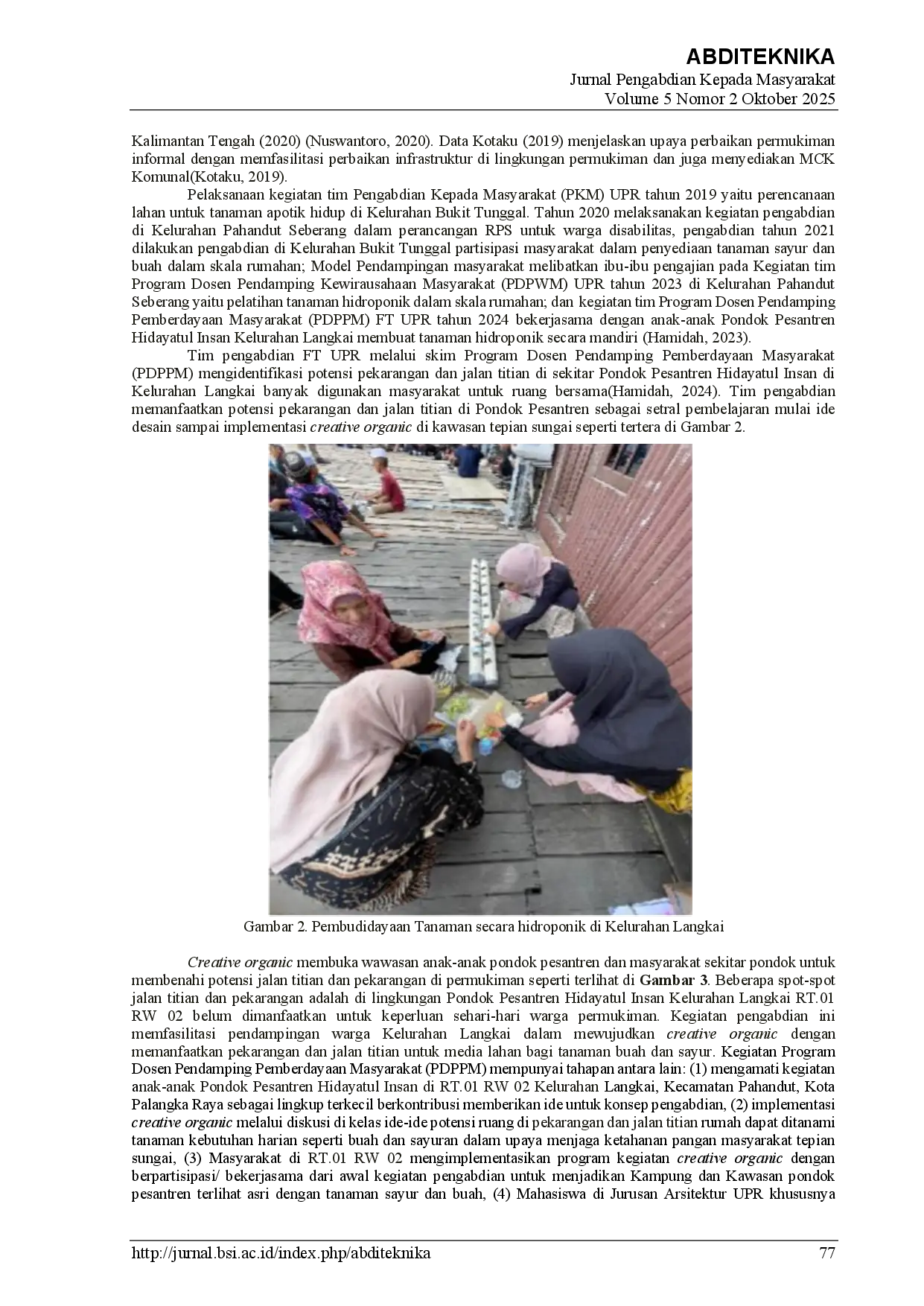 juris Partisipasi Masyarakat Dalam Implementasi Hidroponik Di Permukiman Kota Palangka Raya