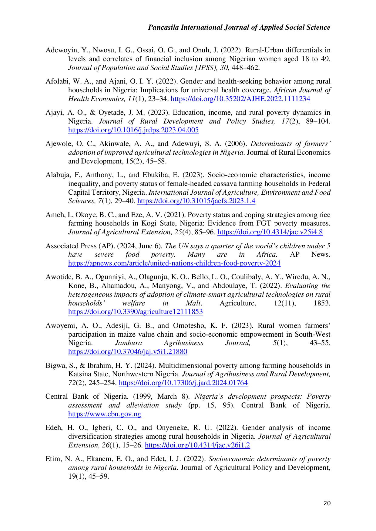JURIS Gender Dynamics of Poverty Coping Strategies Among Farming Households in Akoko South West Ondo State Nigeria