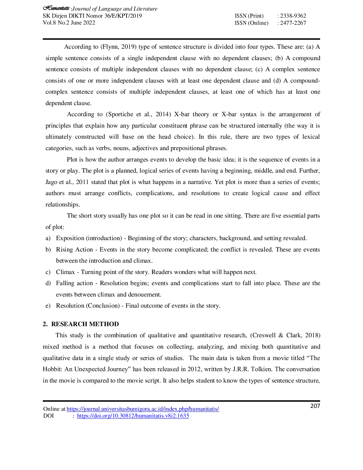 JURIS Syntactic Analysis of Sentence Structure in The Hobbit An Unexpected Journey Ay