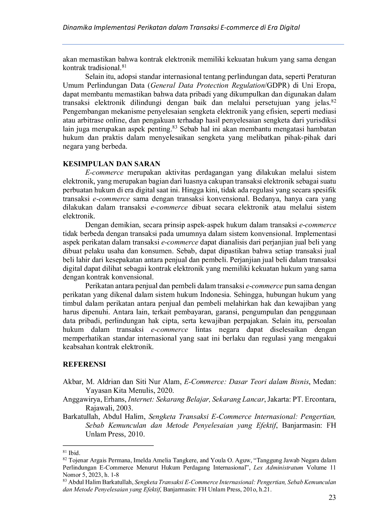 JURIS Dinamika Implementasi Perikatan dalam Transaksi E commerce di Era Digital