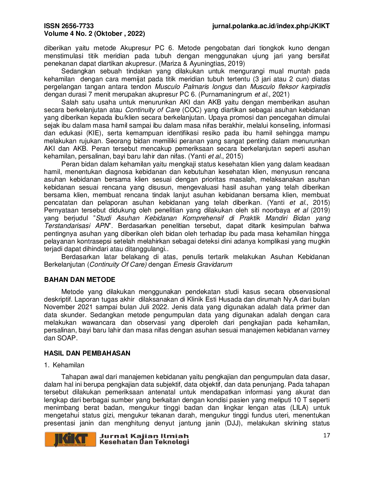 JURIS ASUHAN KEBIDANAN BERKELANJUTAN Continuty Of Care DENGAN EMESIS GRAVIDARUM