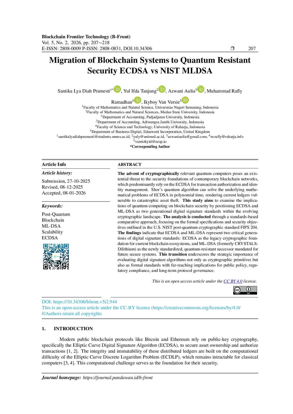 JURIS Migration of Blockchain Systems to Quantum Resistant Security ECDSA vs NIST MLDSA
