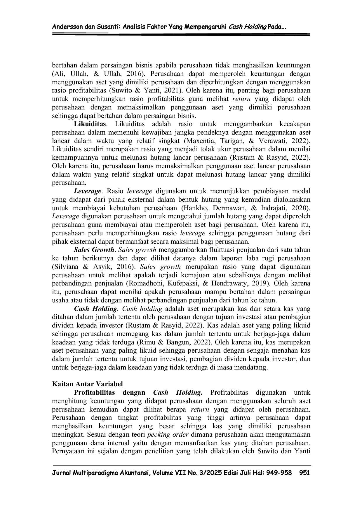 JURIS Analisis Faktor yang Mempengaruhi Cash Holding pada Perusahaan Sektor Konsumen Primer