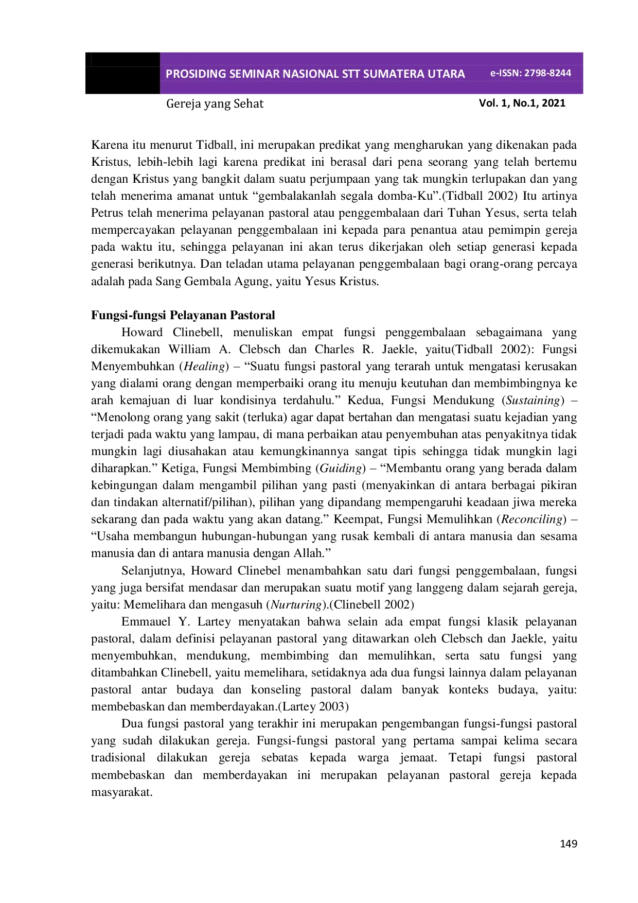 JURIS Pelayanan Pastoral yang Holistik