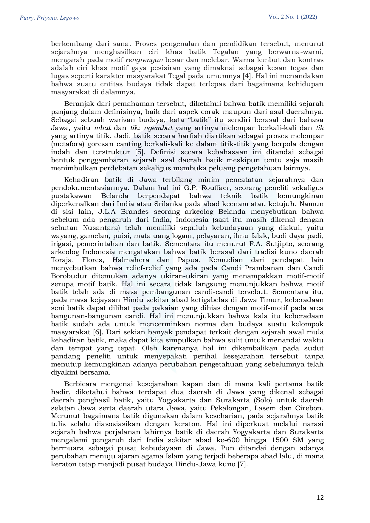 JURIS Motif Batik Politeknik Harapan Bersama dan Pemaknaannya Sebagai Representasi Daerah Tegal