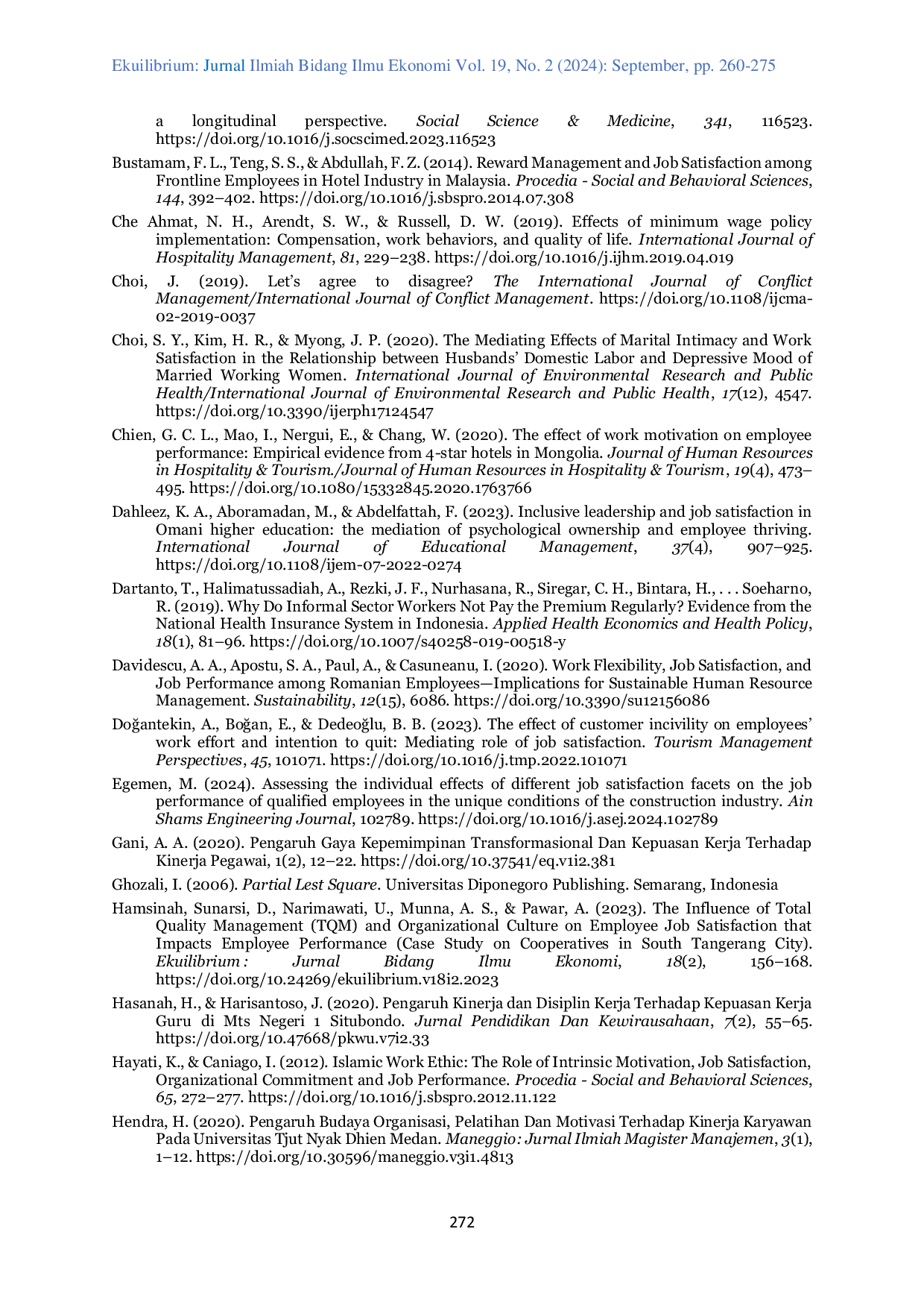 JURIS Does Management Efficiency have any Influence on Job Satisfaction