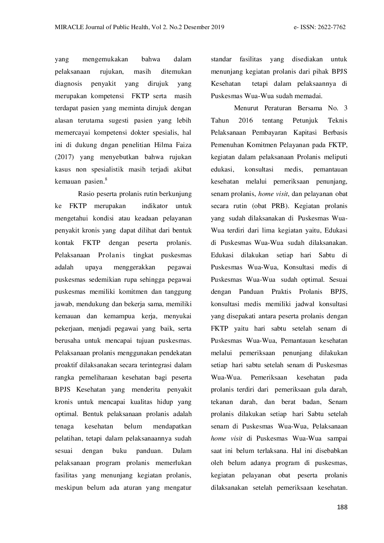 JURIS Evaluasi Sistem Kapitasi Berbasis Komitmen Pelayanan Di Puskesmas Wua Wua Kota Kendari