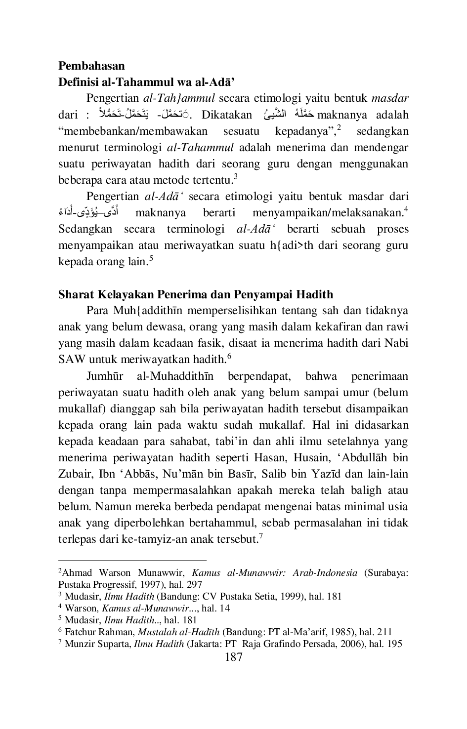 JURIS Tahammul Wa Al AdA Dalam Periwayatan Hadth