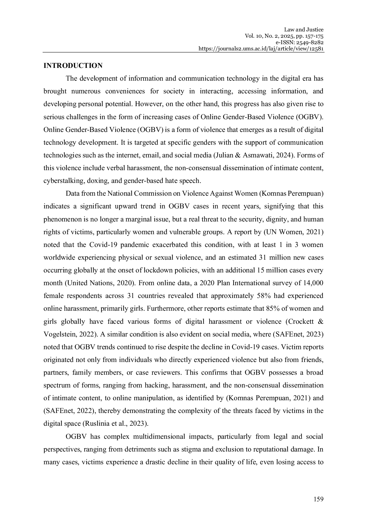 JURIS Legal Protection for Children Against Online Gender Based Violence and Doxing on Social Media