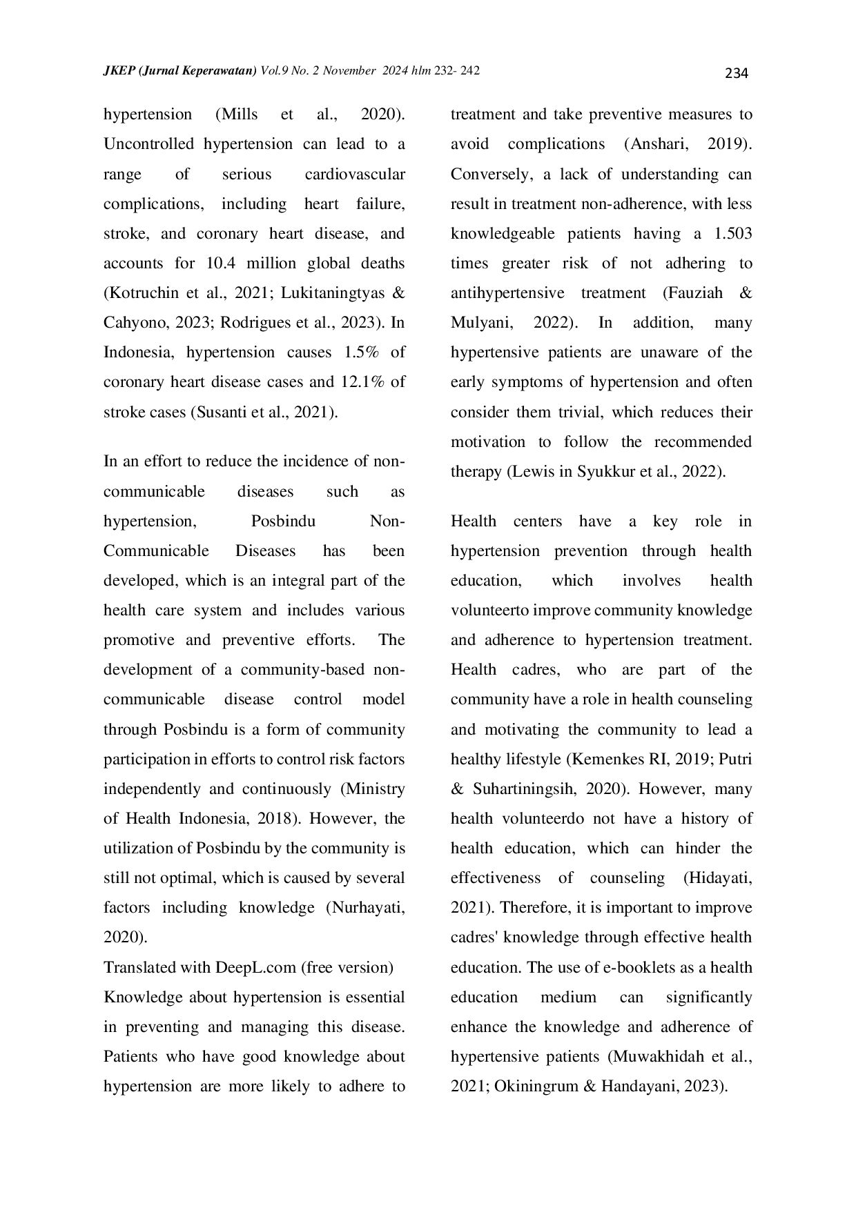 juris Health Volunteers and E Booklet Impact on Knowledge and Treatment Adherence in Hypertension Patients