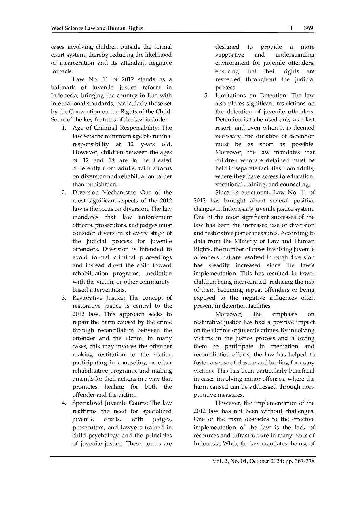 JURIS Justice for Children Exploring Juvenile Criminal Law in Indonesia