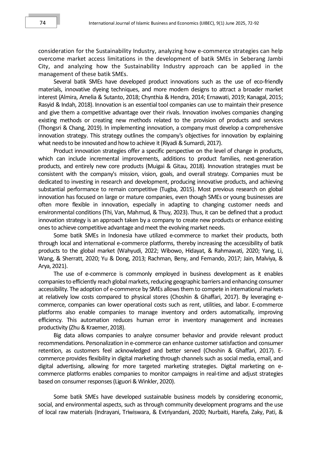JURIS Enhancing Sustainability of Batik MSMES Through Product Innovation and E Commerce A Case Study of Seberang Jambi Indonesia