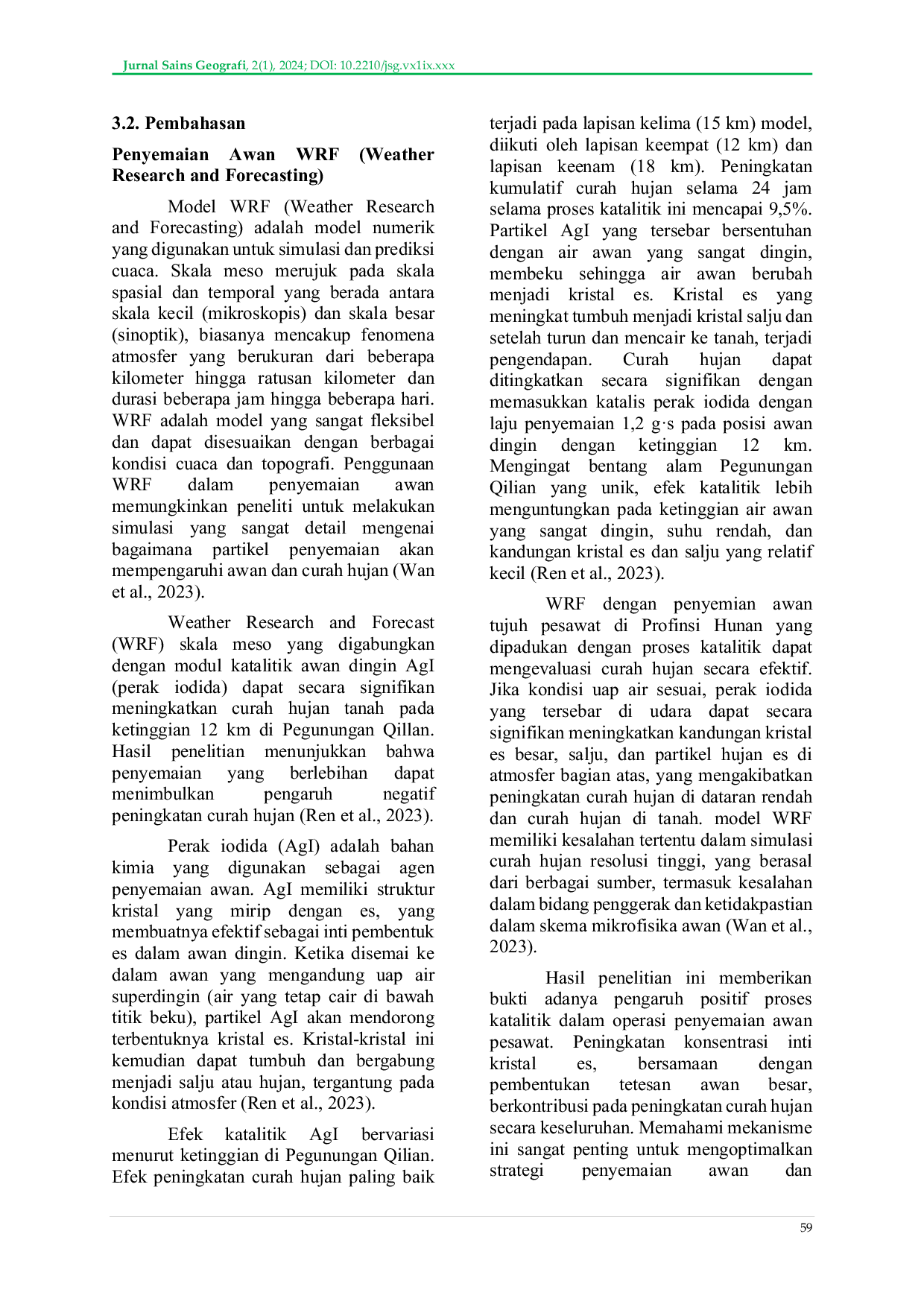 JURIS Optimalisasi Metode Penyemaian Awan untuk Meningkatkan Curah Hujan