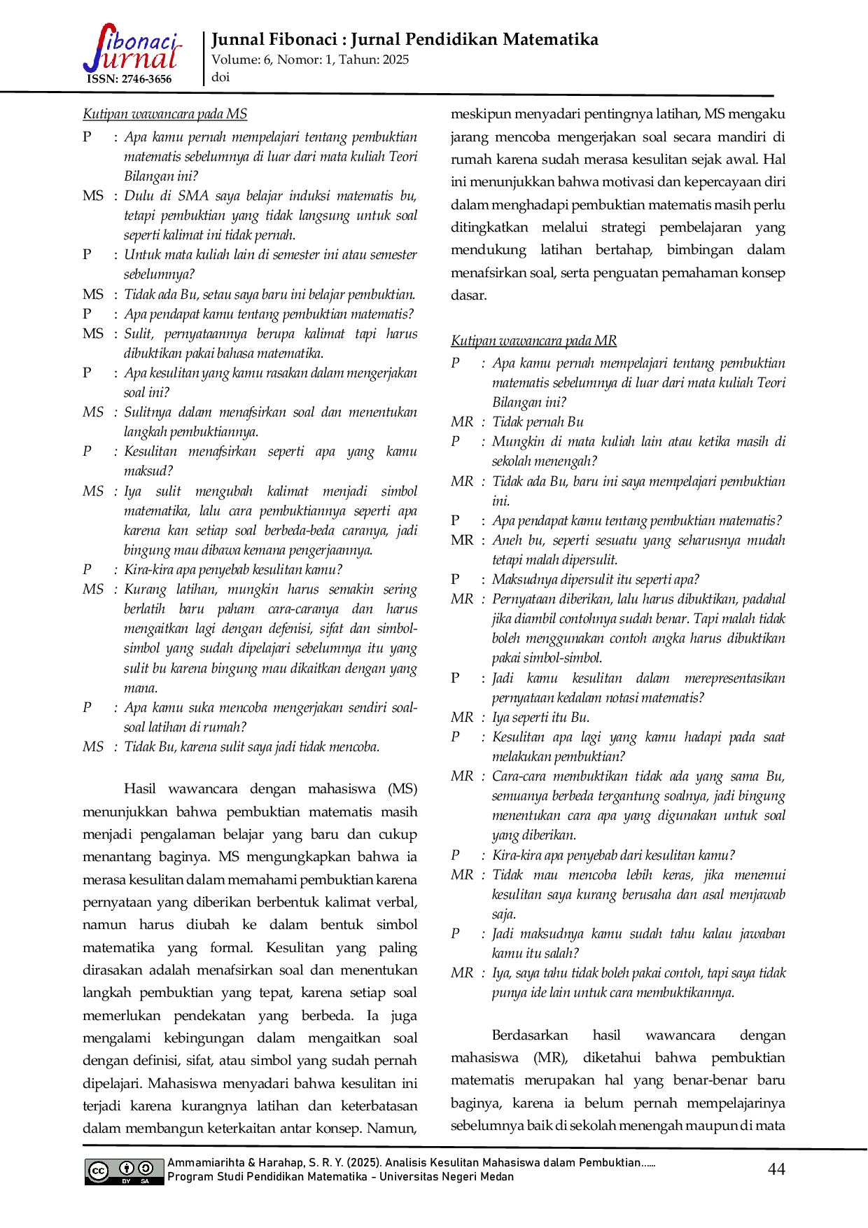 JURIS Analisis Kesulitan Mahasiswa dalam Pembuktian Matematis pada Mata Kuliah Teori Bilangan