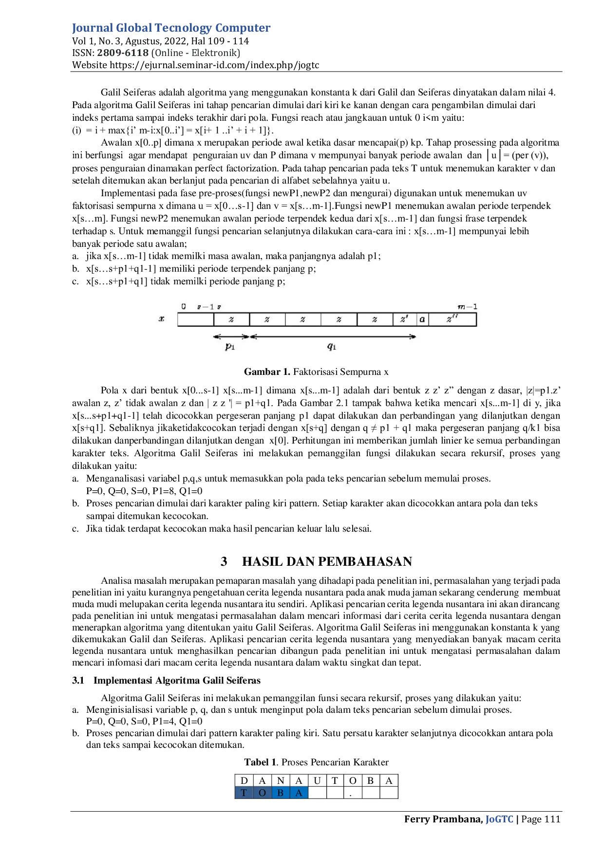 JURIS Penerapan Algoritma Galil Seiferas Pada Aplikasi Legenda Nusantara
