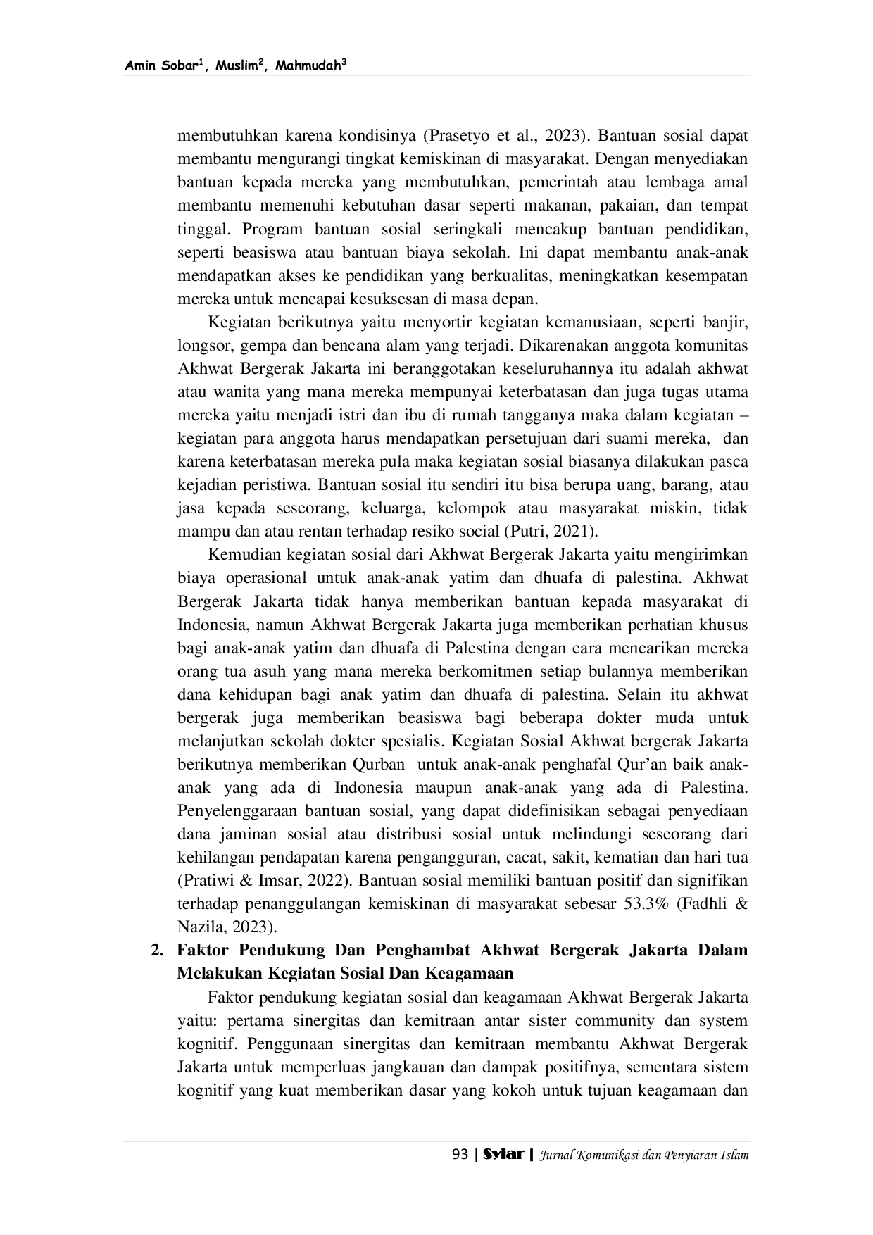 JURIS Peran Akhwat Bergerak Indonesia Dalam Kegiatan Sosial Dan Keagamaan