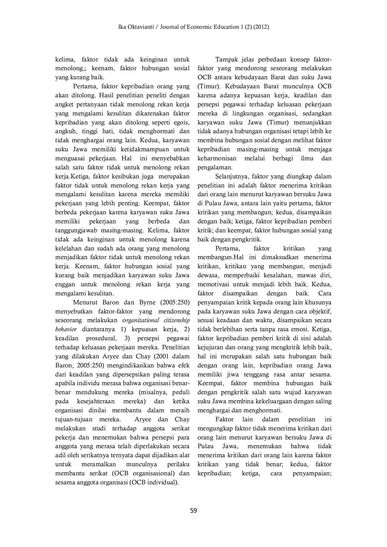 JURIS Faktor Faktor Organizational Citizenship Behavior Studi Indigenous Pada Karyawan Bersuku Jawa