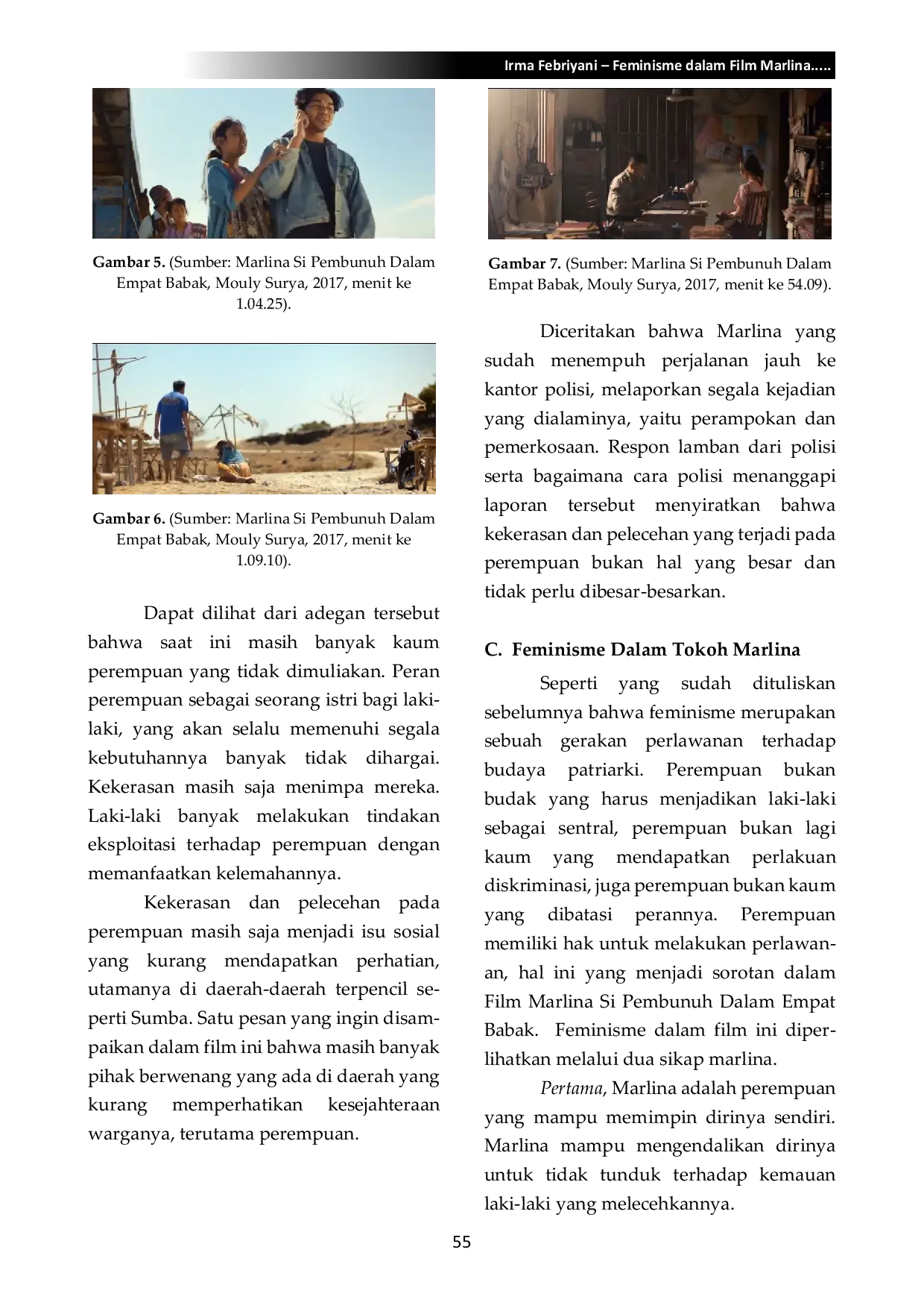 JURIS Feminisme Dalam Film Marlina Si Pembunuh Dalam Empat Babak