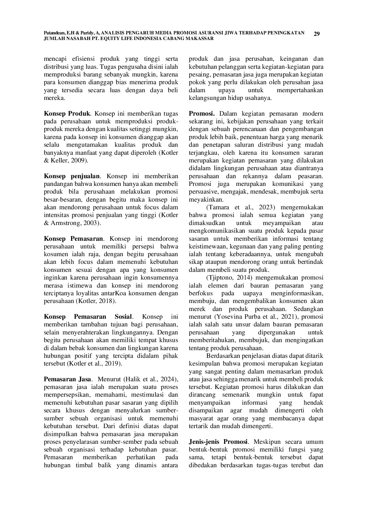 JURIS Analisis Pengaruh Media Promosi Asuransi Jiwa terhadap Peningkatan Jumlah Nasabah PT Equity Life indonesia cabang Makassar