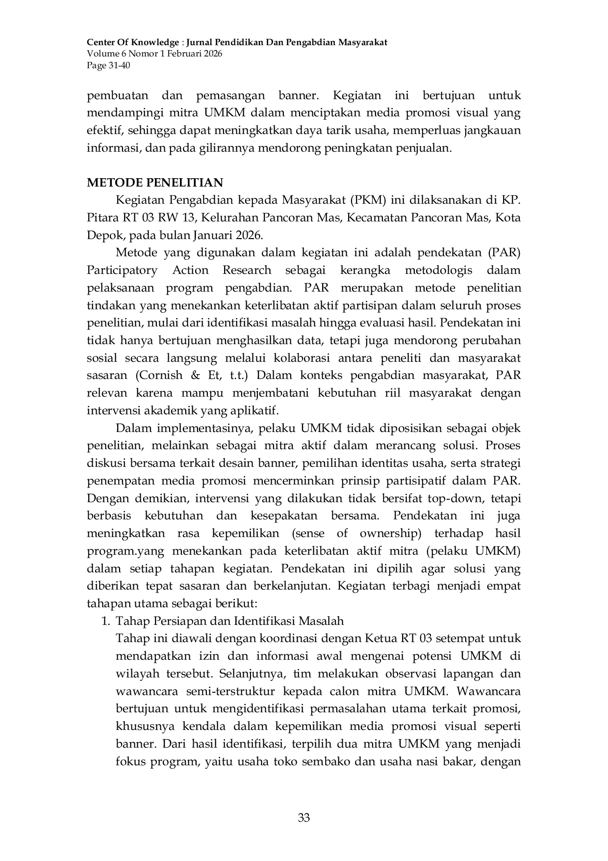 JURIS Optimalisasi Media Banner Untuk Meningkatkan Penjualan Produk UMKM di KP Pitara Pancoran Mas Depok