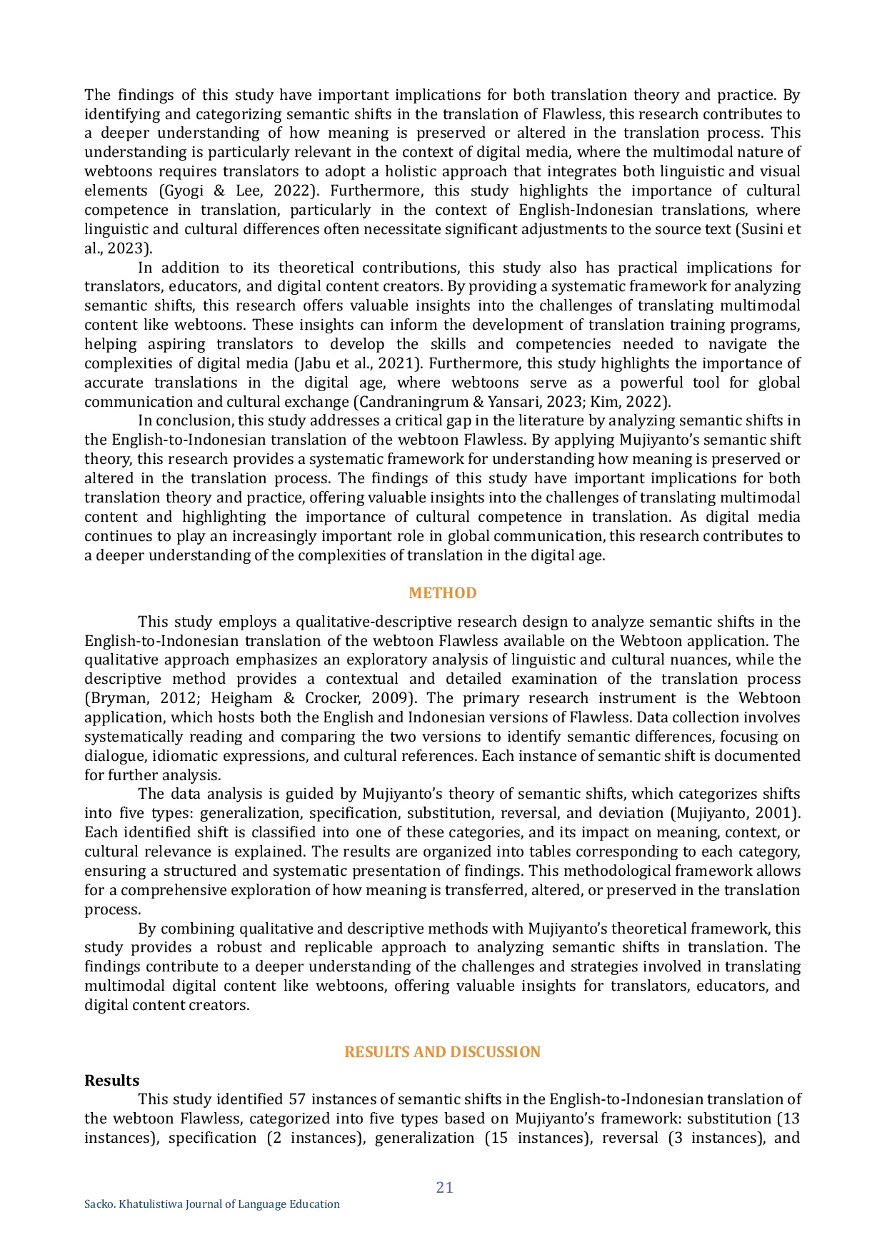 JURIS Lost in Translation Analyzing Semantic Shifts in the English to Indonesian Translation of the Webtoon Flawless