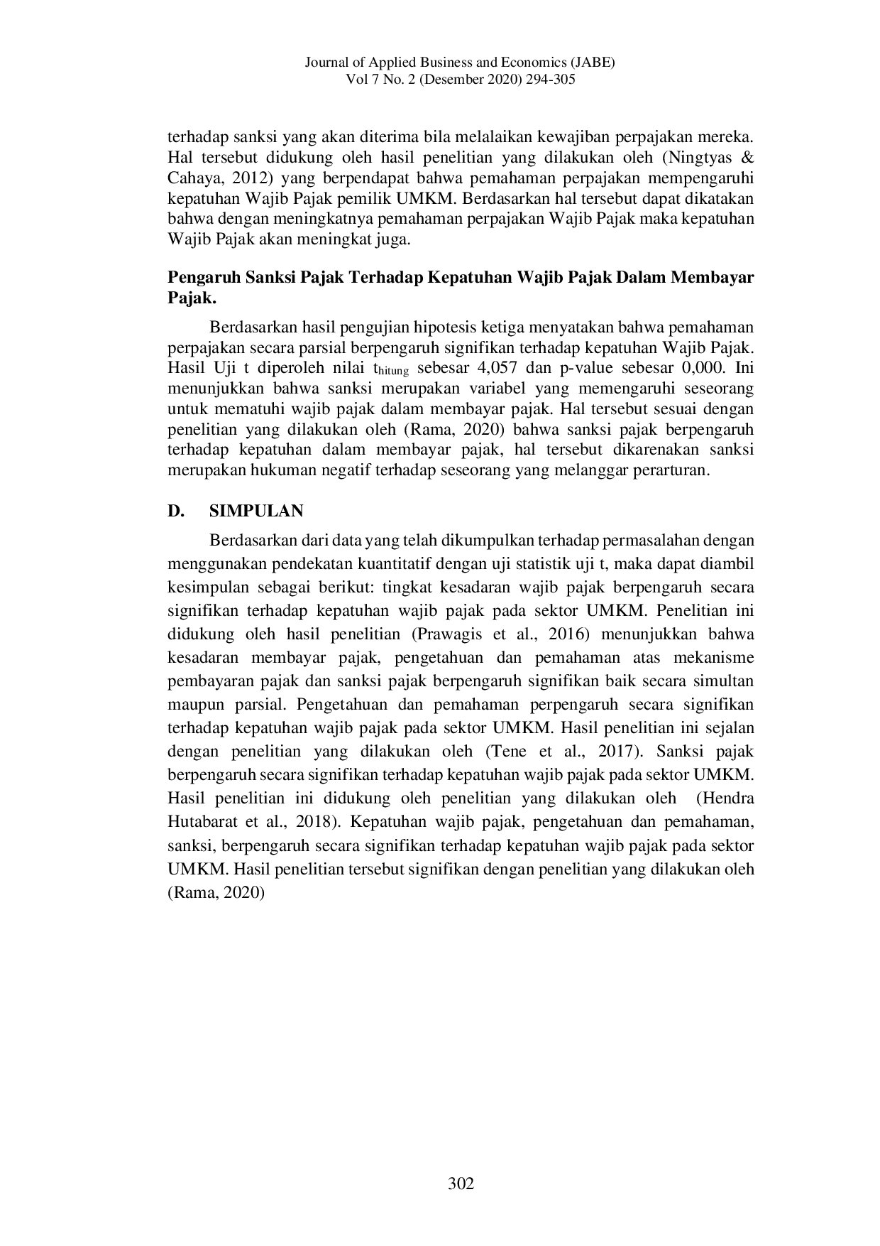 JURIS Faktor Faktor Yang Mempengaruhi Kepatuhan Wajib Pajak Dalam Membayar Pajak Umkm